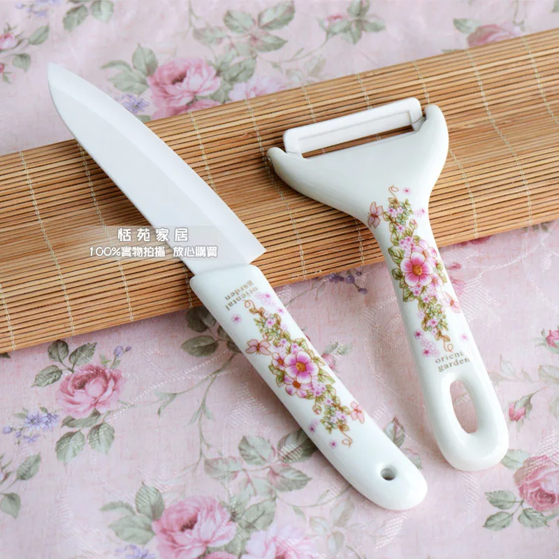 

Cut Fruit Artifact Twinset Ceramic Knife Flower Peeler Fruit Knife Kitchen Accessories Free Grinding Stainless Free Shipping