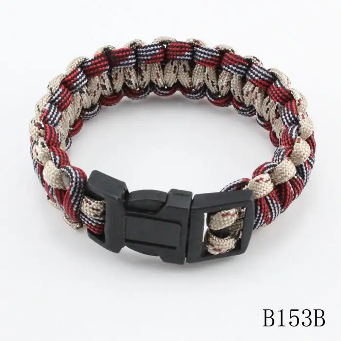 2017 Cheap Camping Parachute Cord Emergency Paracord Bracelet Survival Jewelry For Men Free Shipping