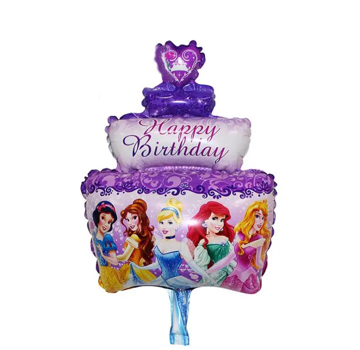 Мини-украшения для дня рождения, Детские воздушные шары из фольги, пять принцесс, три слоя торта, вечерние принадлежности для свадьбы/Хэллоуина/рождества