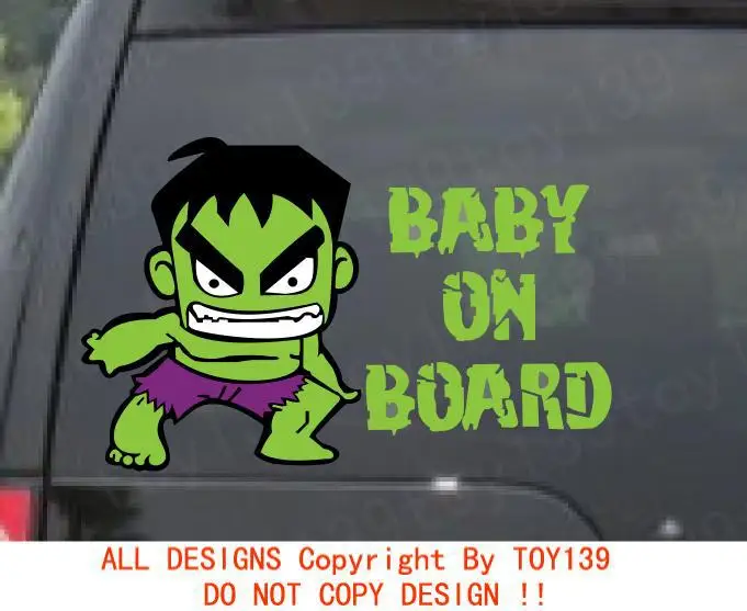 Incredible Hulk Baby On Board Vinyl Sticker Decal Vinyl Car I Pad Laptop Window Wall Funny Sticker Stickers Fish Laptop To Tv Vgalaptop Design Stickers Aliexpress