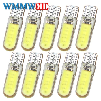 

10Pc T10 Silicone Shell COB Led Car bulb W5W 192 168 Silica gel Auto Wedge Side Light Parking License Plate bulb 12V Car Styling