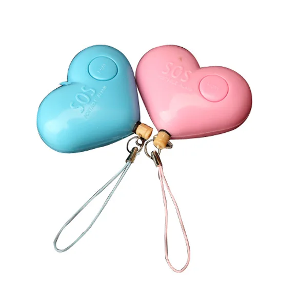 Hot sale Cute Heart Shaped Personal Travel Protection Outdoor Security Guard Alarm Bell Avoid Attack Random Color LCC77