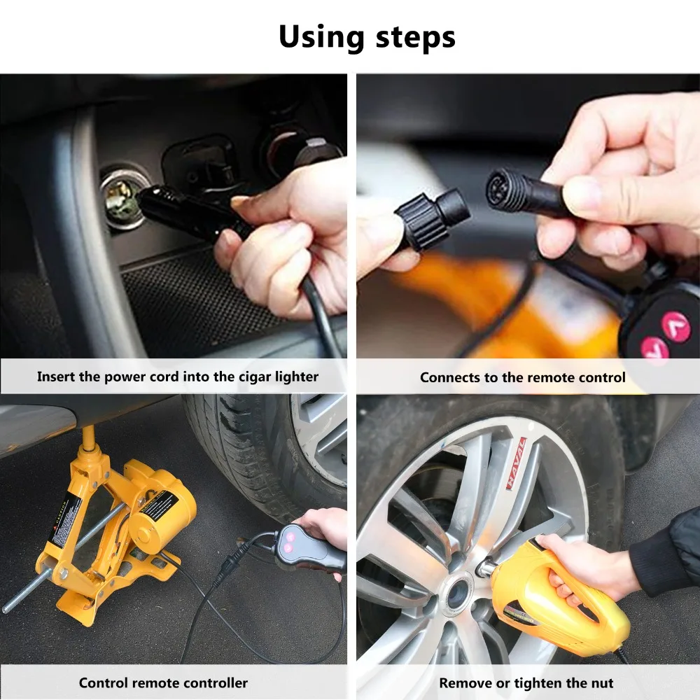 3.0T Hydraulic Automotive Lifting Car Jacks Electric Wrench 3-in-1 Jack Auto Repair Tool Multifunction Emergency Power Supply