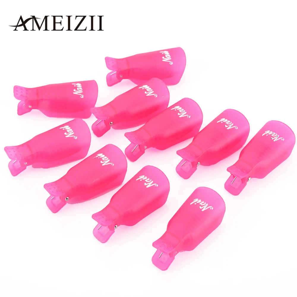 AMEIZII 5 шт./компл. Пластик био Гели Soak Off Nail Art средство для снятия гель лака Кепки