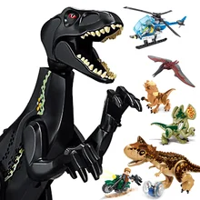 16 шт. игрушка динозавр строительные блоки с подвижными челюстями, включая Т-Рекс Трицератопс Велоцираптор игрушки