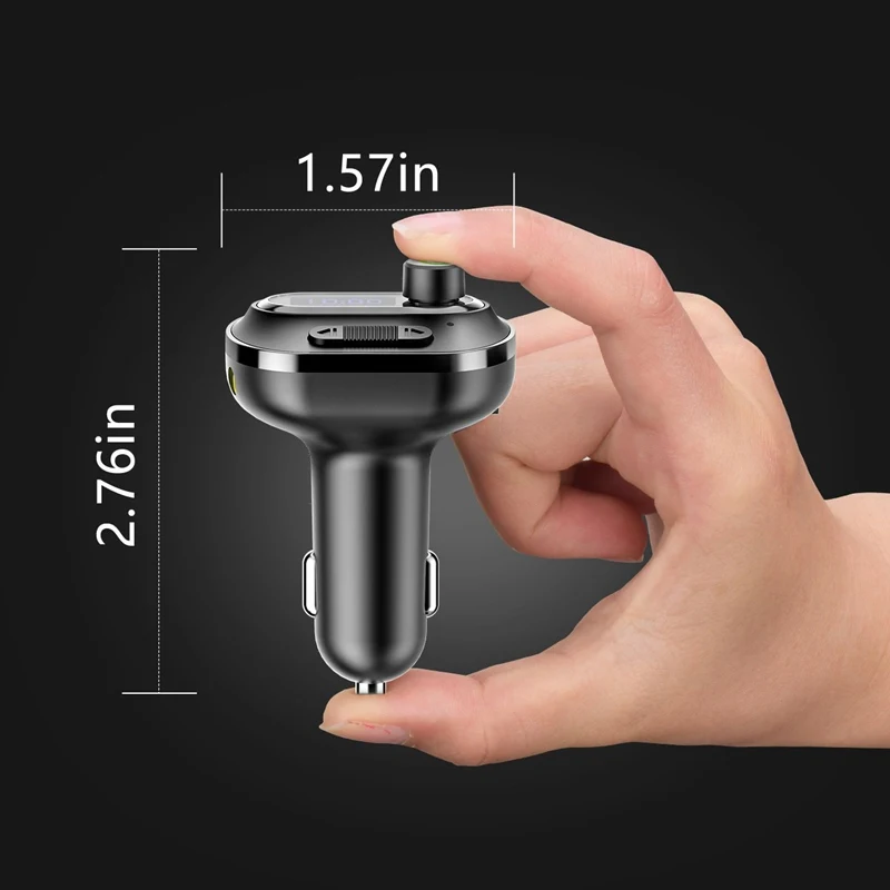 VicTsing V4.1 Bluetooth FM Transmitter for Car Wireless Radio Transmitter Adapter with USB Port Music Player Support Aux Output