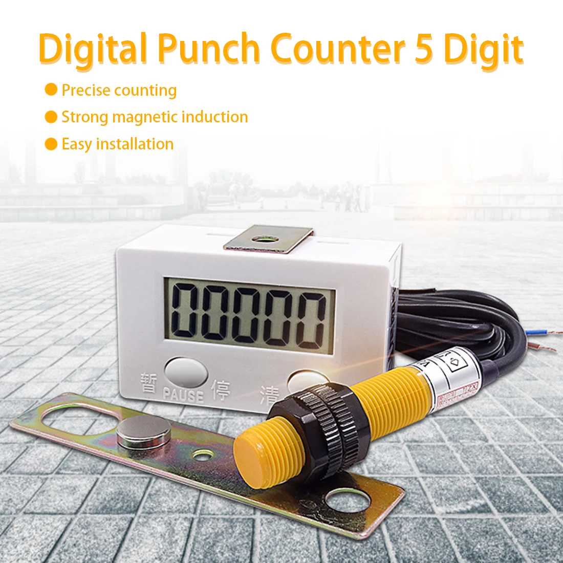 

Industrial counter 0-99999 LCD Digital Punch Counter 5 Digit Strong magnet sensor switch Remote controls Punch counter