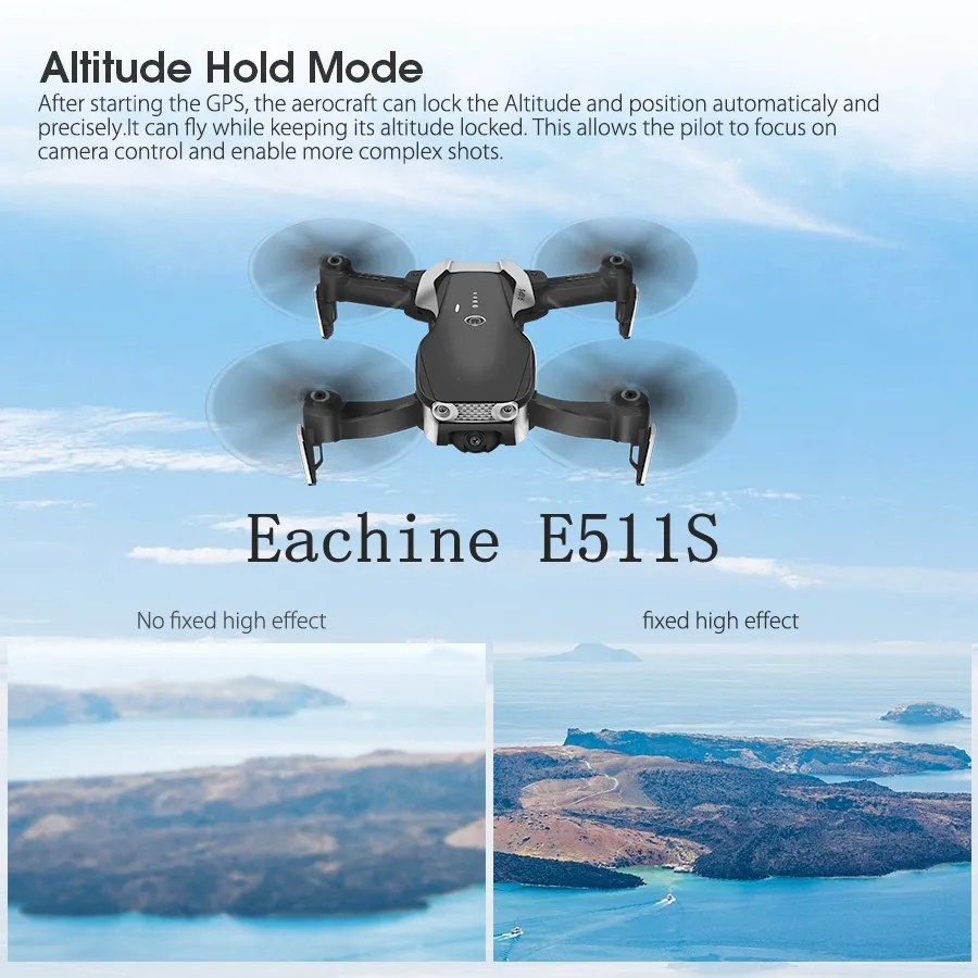 Eachine E511S 2,4G 4CH gps 6-axis gyro Dynamic Follow wifi FPV с камерой 1080P 16 минут время полета Радиоуправляемый Дрон Квадрокоптер