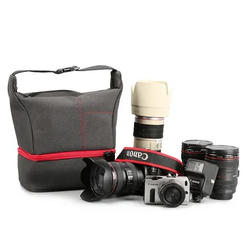 

High Quality Canvas DSLR Camera Bag For Fujifilm Panasonic Olympus Pentax Digital Lens Pouch Shoulder Case Foto Bag