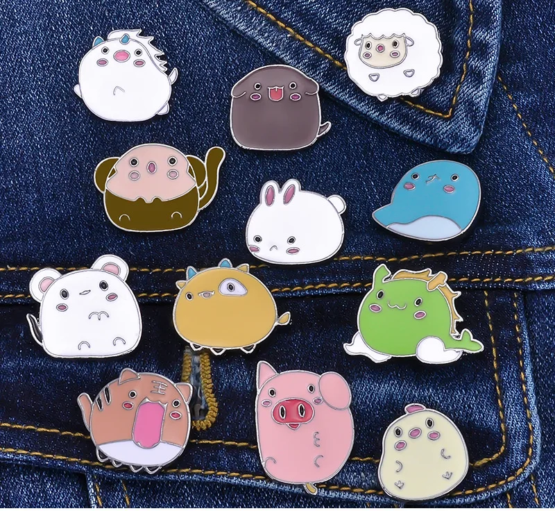 

Original cute zodiac drop oil brooch cartoon accessories badge