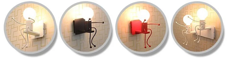 Creative Modern Interior Iron LED Wall Lamps Children Room Wall Sconces Bedroom Bedside Wall Light For Baby Kids Room Luminaire (4)