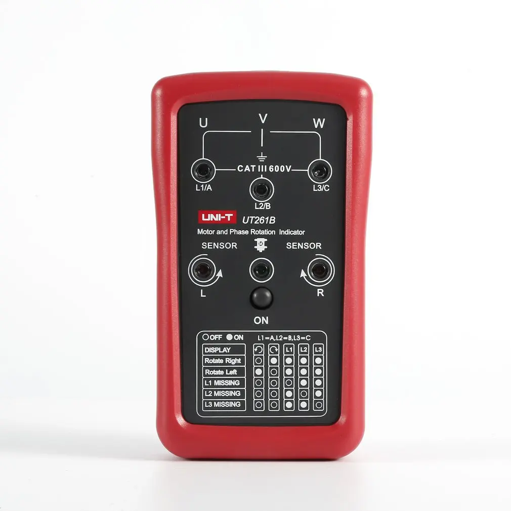 

UNI-T Three Phase Sequence and Motor Rotation Indicator Meter Digital Multimeter Magnetic Field Reverse LED Rotary Tester
