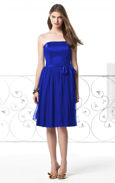 Sapphire Blue Strapless Dresses