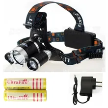 3 светодиодный налобный фонарь CREE XML T6 6000 люмен Перезаряжаемые фары фара лампа+ 2 шт. 18650 аккумулятор+ зарядное устройство