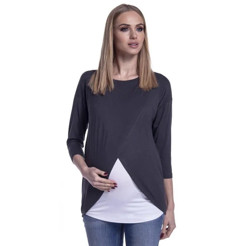 2019 Women Pregnancy Clothes Maternity Clothing Breastfeeding Tee Nursing Tops Long Sleeve T-shirt