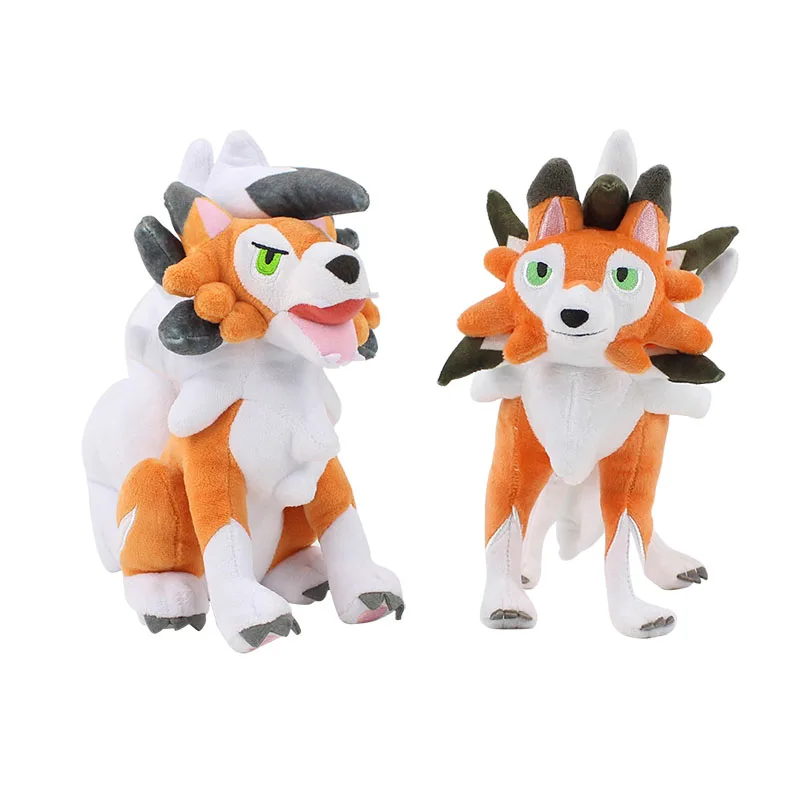 

25cm 2 styles Lycanroc plush cartoon doll toy sit and stand pose kawaii cotton soft stuffed cute animal plush for friends gift