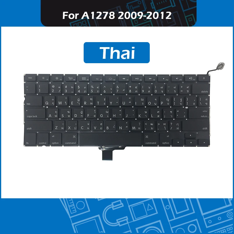 10pcs Lot Laptop A1278 Replacement Keyboard Thai Layout for font b Macbook b font Pro 13