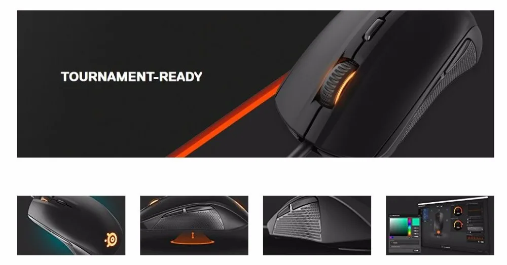 SteelSeries Rival 100, игровая мышь, USB Проводная оптическая мышь 4000 dpi, мышь с призмой, RGB подсветка, бесплатный подарок, коврик для мыши