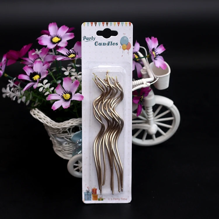 Birthday Candle Cake Crystal Thread Small Child Creative Romantic Party Golden Smokeless 10 Pack | Дом и сад
