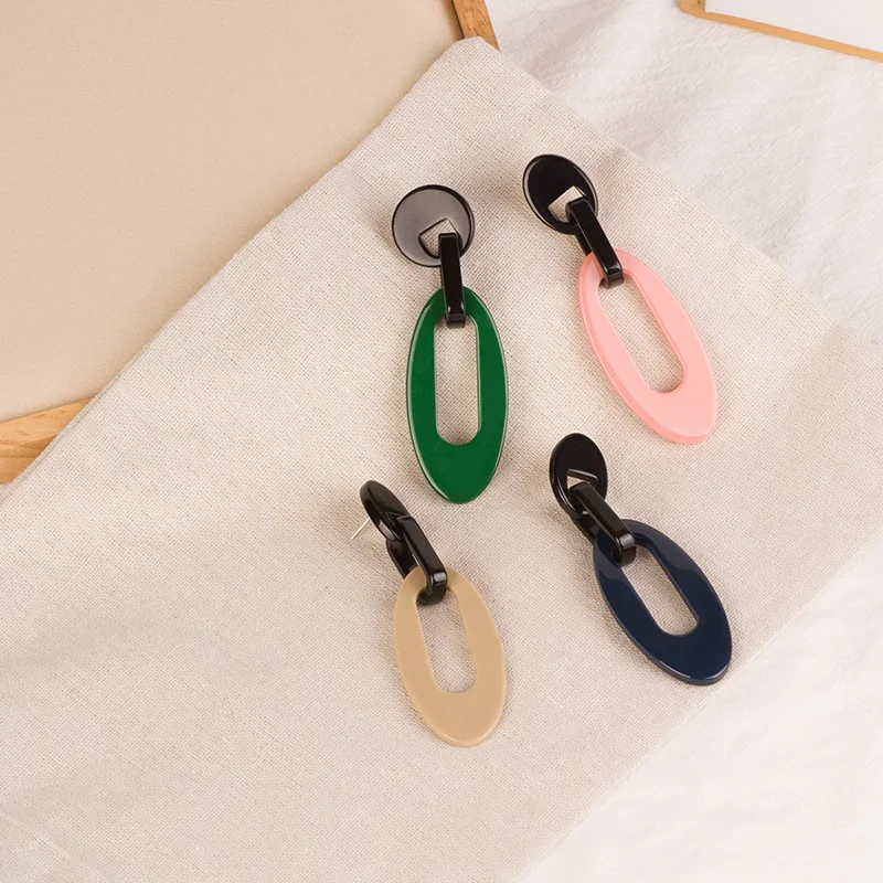 Vintage Acrylic Drop Earrings for Women Statement Big Long Geometric Dangling Resin Earring Fashion Jewelry Green Dangle Brincos (3)