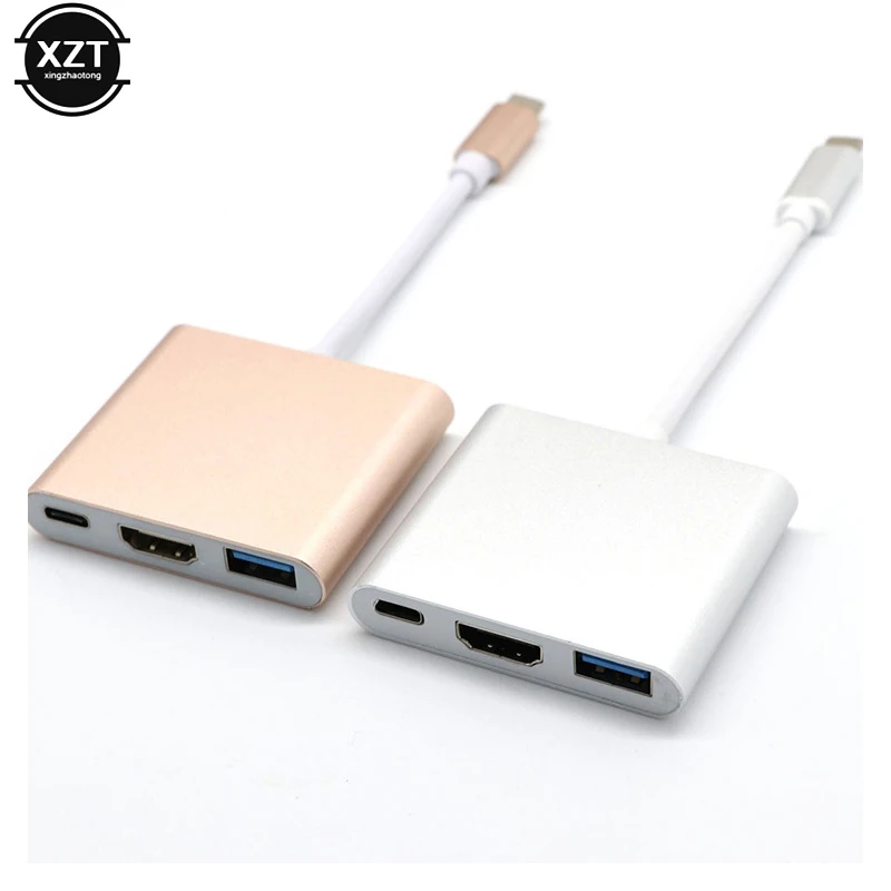Новейший мультипорт USB 3,1 type C к HDMI USB 3,0 концентратор USB-C многопортовый адаптер донгл док-кабель для Macbook Pro