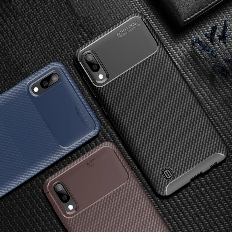 Carbon Fiber Phone Cases For Samsung Galaxy M20 M10 M30 Silicone Soft