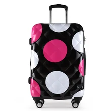 Girls Dot Pattern Luggage&Women Travel Suitcase ABS + PC Universal Wheels Trolley Luggage Bag 20″ 24″ 28″ inches Rolling Luggage
