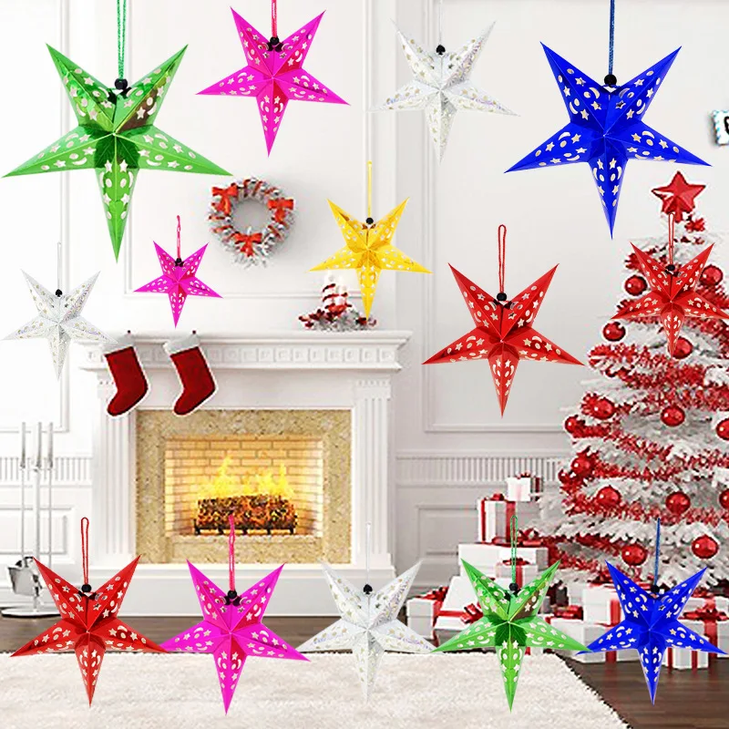 

Christmas Decor Colorful three-dimensional laser Xmas Tree five-pointed laser star ceiling ktv hangings Decoration