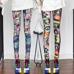 La maxza Весна 2019 модная одежда для девочек леггинсы, спандекс с цветочным принтом Леггинсы из молочного шелка, Для женщин брюки Костюмы k2093