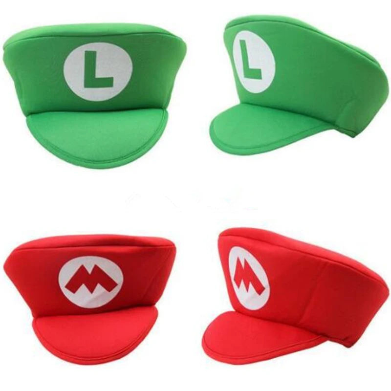 Cosplay hats Adult Kids Game Super Luigi Bors Cosplay Hats Red Green Cap cosplay hats game cosplay props