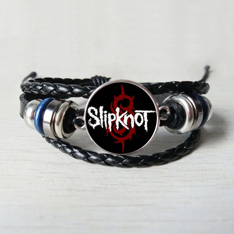 Кожаный браслет Slipknot стеклянный рок-группа Slipknot ювелирные изделия стеклянный купол кожаный браслет ювелирные изделия