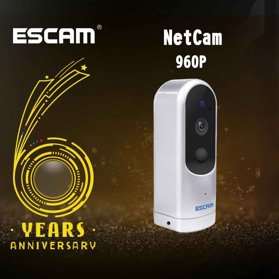 

ESCAM QF210 1.3MP 960P WiFi IP Camera Support ONVIF PIR Surveillance Camera Built-in 3000mAh CCTV Camera
