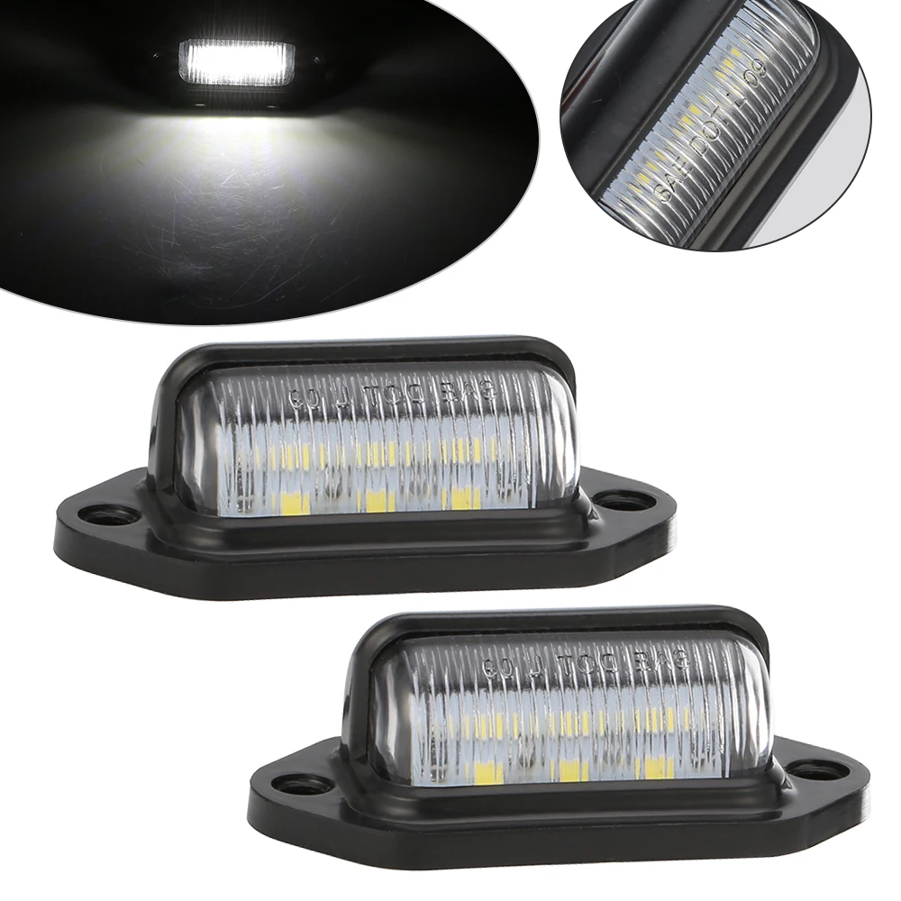 

2 pieces Number Plate Light License Plate Light Lamp Bulbs for Boats Motorcycle Automotive Aircraft RV Truck Trailer 12V 6LEDs