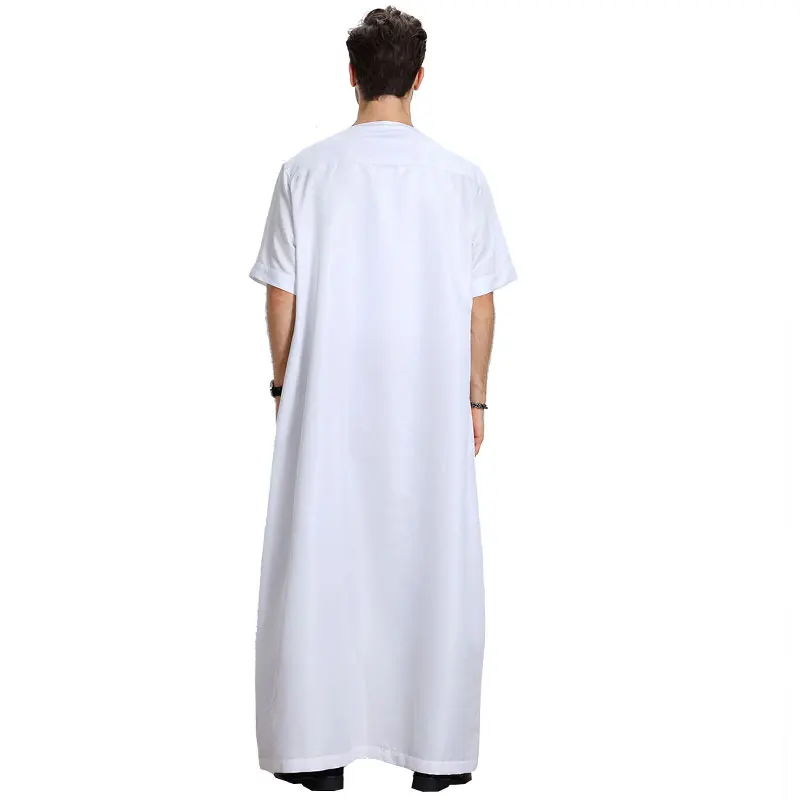 2021 мусульманская Мода для мужчин Исламская ткань Jubah Thobe халаты кафтан Кнопка
