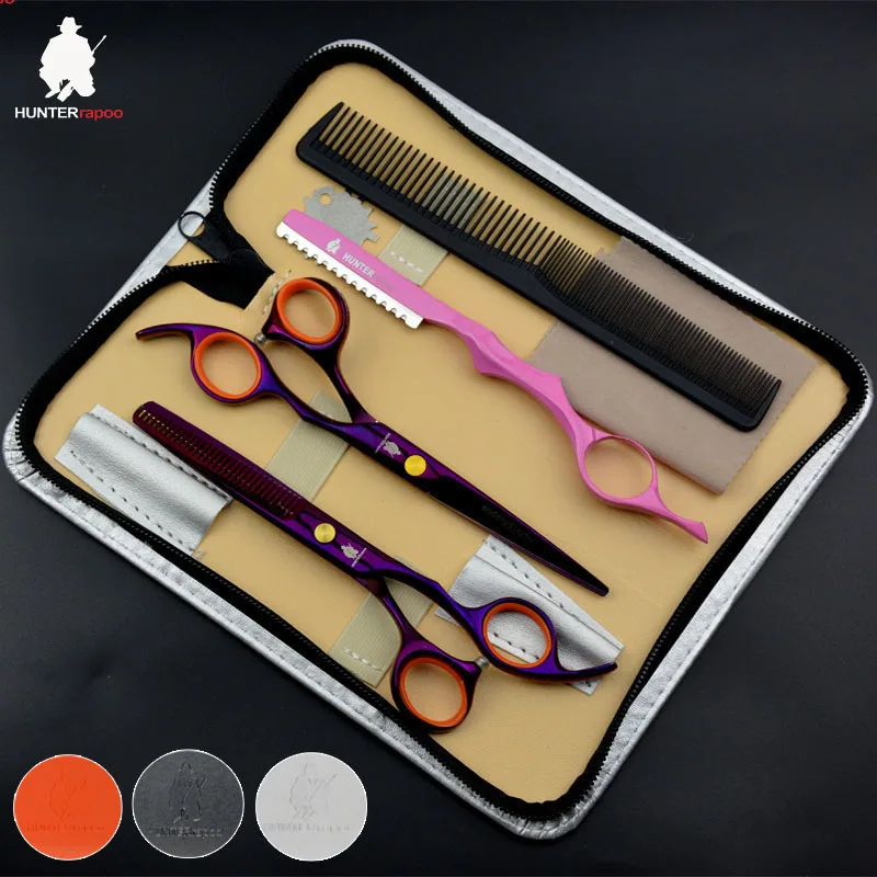 

30% Off HT9162 Purple Hair Cutting Thinning Scissors Set 6 inch Styling Haircut Shears For hairdresser using tool barber clipper