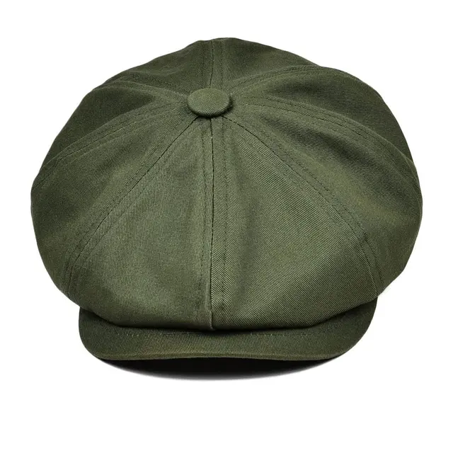 BOTVELA Newsboy Cap Men's Twill Cotton Eight Panel Hat Women's Baker Boy Caps Retro Big Large Hats Male Boina Green Beret 003 3