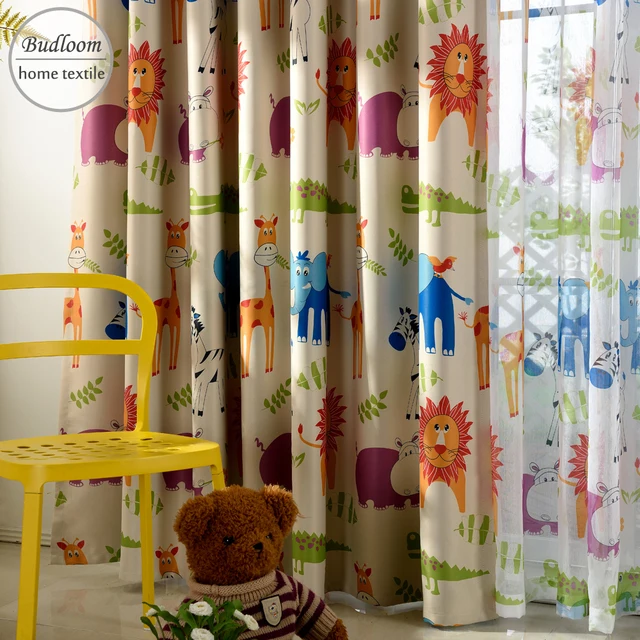 Cute Blackout Curtains For Living Room Children Boys Cute Blackout Curtains For Living Room Children Boys S Animated Cartoon Lion Giraffe Elephant
