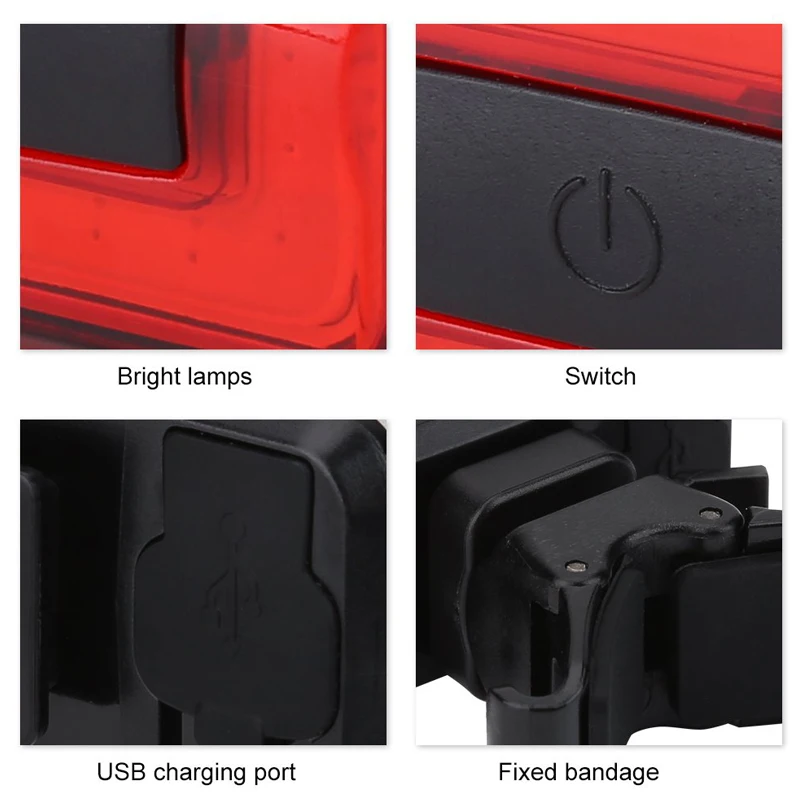 Excellent Dropshipping USB Rechargeable Bike Safety Tail Light Waterproof LED Bicycle Red Rear Light With Batteries for Cycling Safety 1