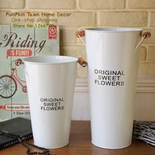 Деревенский стиль классический дикий цветочный горшок высокое качество железный цветочный горшок ваза, белая буква сад, открытый ретро Цветочная композиция