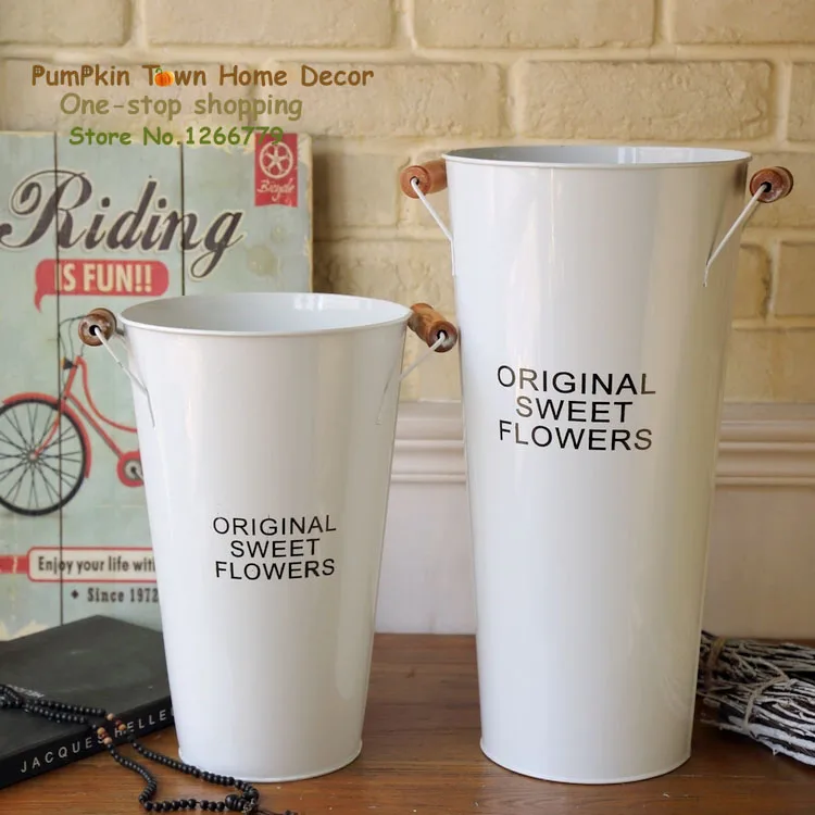 

NEW Rustic style Classic wild flower pot high quality iron flower pot vase,white letter garden,outdoor retro flower arrangement