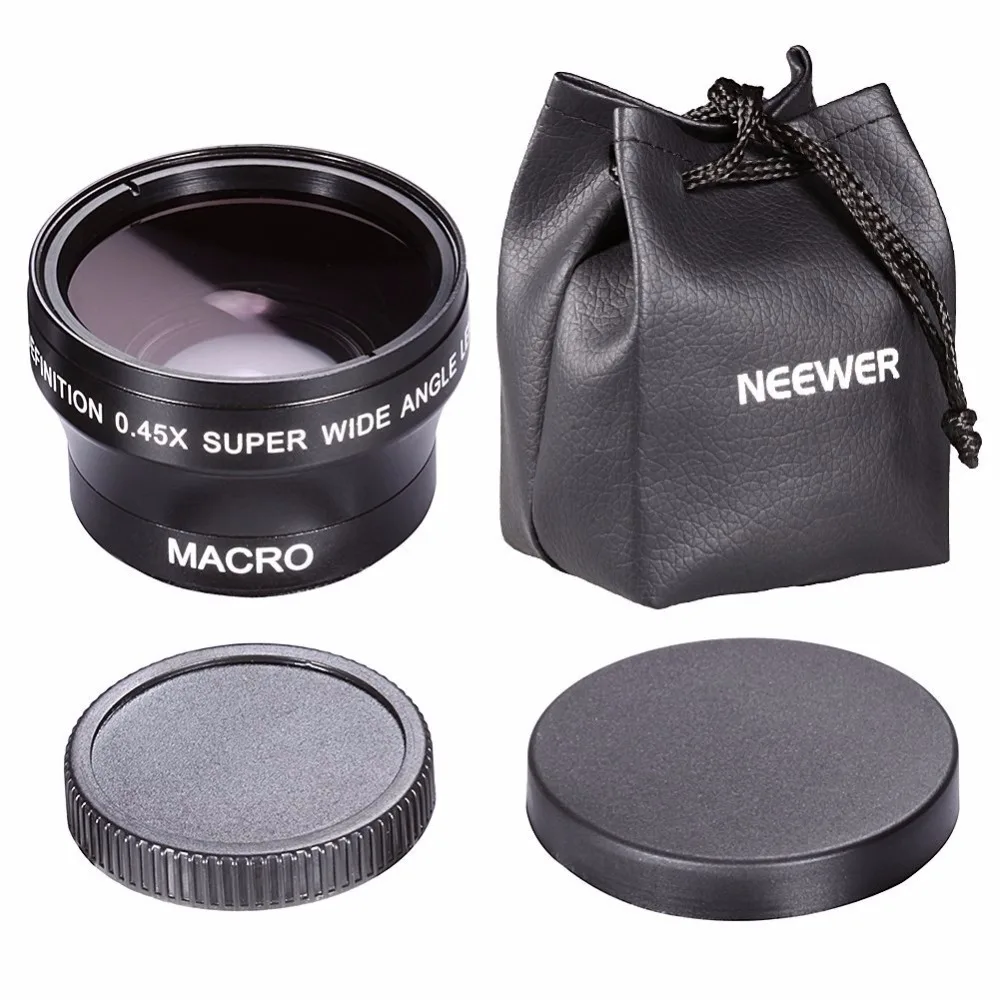 Neewer 37 мм 0.45X широкоугольный объектив + макро сумка для объектива Canon и любой камеры