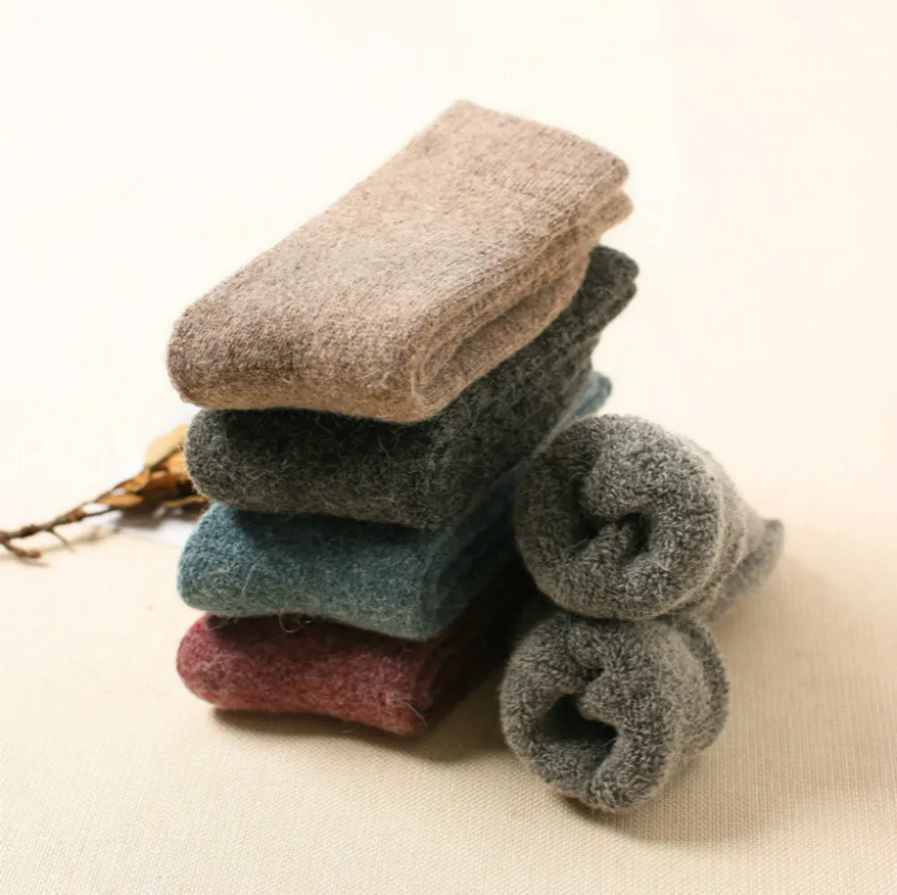 

female winter wool socks women keep warm thickness sock solid one pair