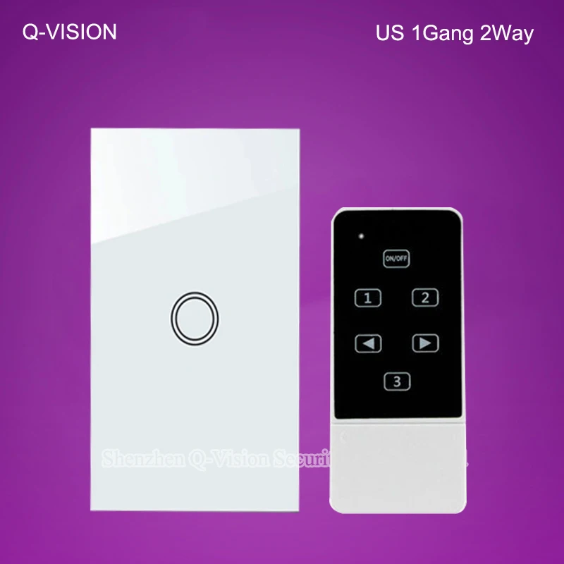 US 1Gang 2 Way Wireless Remote Touch Wall Light Switch Smart Home via Broadlink