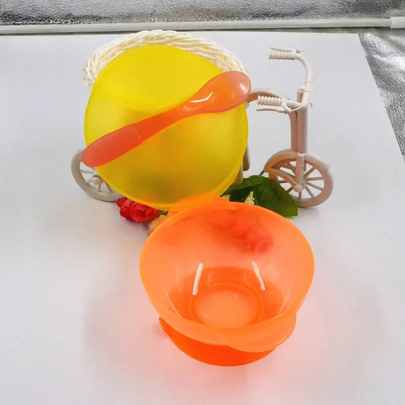 Для маленьких детей Нескользящие присоски Кормление обучение чаша Миски Детские плиты Детский подарок Посуда+ Температура зондирования ложка