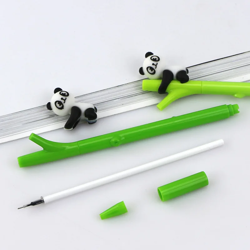 1 шт мультяшная панда бамбуковая нейтральная ручка канцелярские принадлежности canetas материал escolar подарок офисная школьная гелевая ручка наградные принадлежности