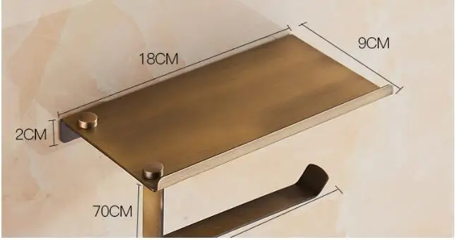 Stainless Steel Bathroom Paper Holder with Shelf Bathroom Paper roll Holder Gold Towel Rack Toilet Tissue Box