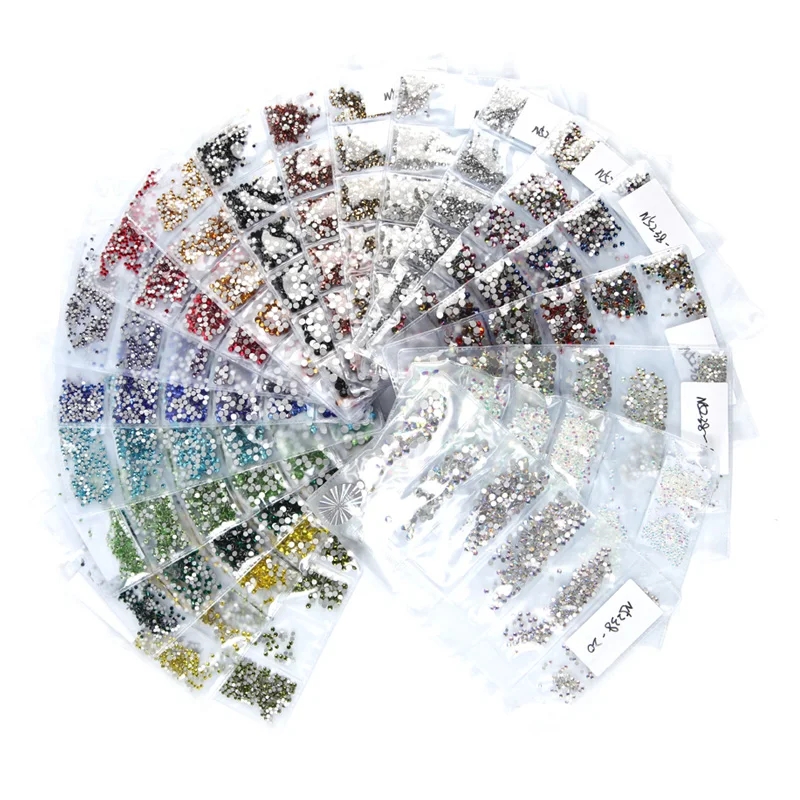 

ROSALIND Nail Art Shinying Designed Nails 3D Glass Nail art Decorations Glitter Crystal Rhinestone Colorful Nail Accessoires