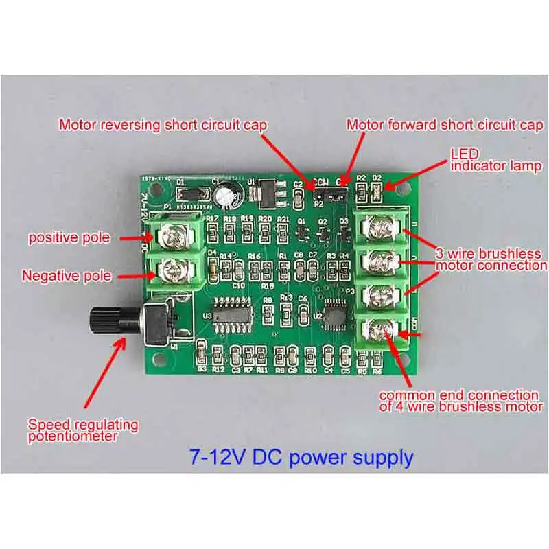 

Micro DC brushless motor driver Speed control board Optical drive hard disk motor controller 7V-12V