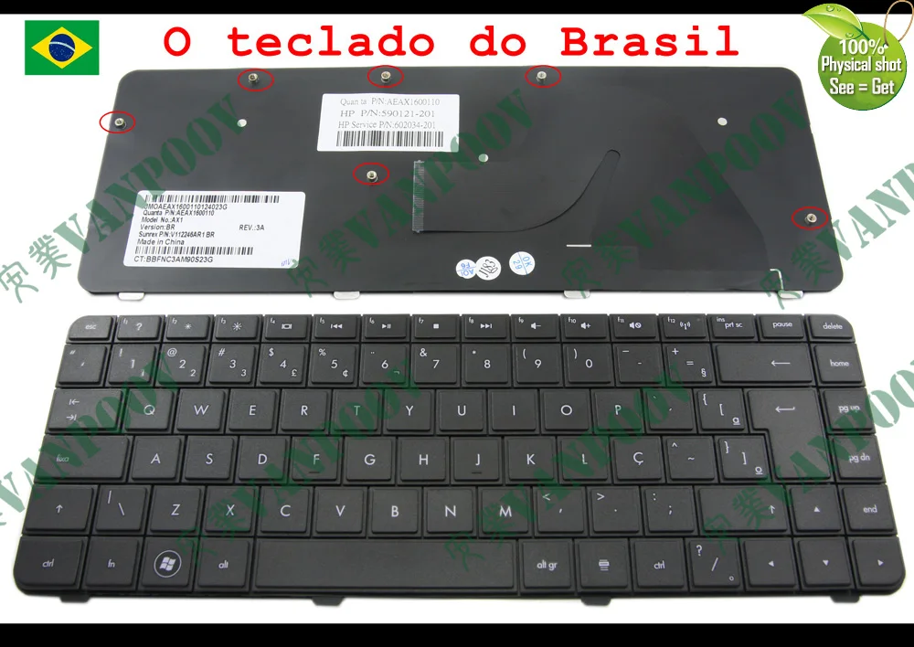 

New Notebook Laptop keyboard for HP Compaq Presario G42 CQ42 AX1 G42-100 G42-200 G42-300 G42-400 Black Brazil BR BZ V112246AR1