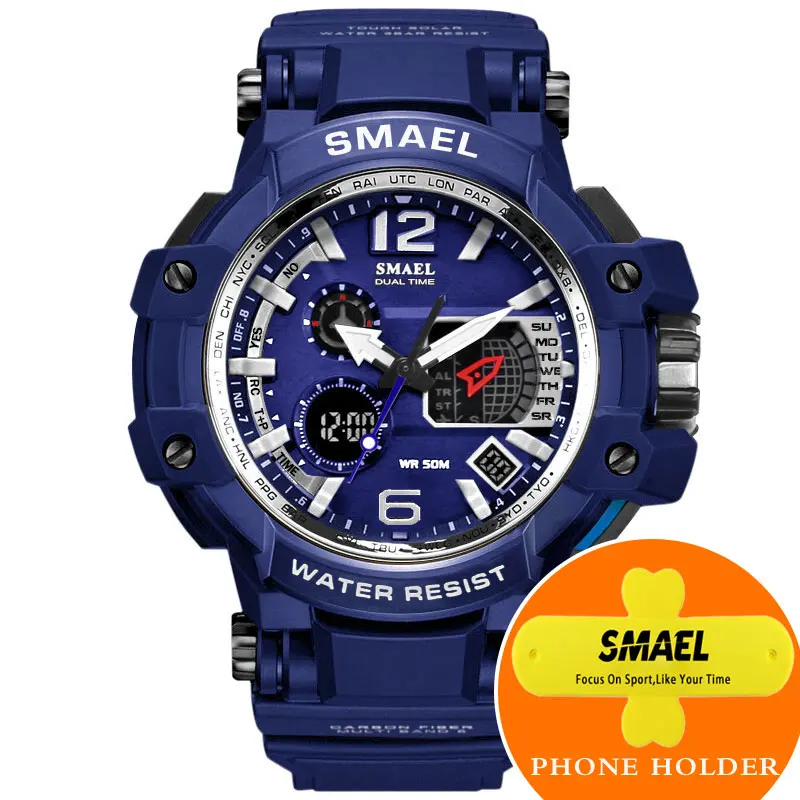 Full Blue SMAEL, модные спортивные часы для мужчин, 30 м, водонепроницаемые, S Shock, наручные часы, 1509, мужские, цифровой, светодиодный, часы, Relogio, цифровые, Reloj Hombre - Цвет: Full Blue